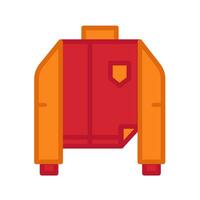 Clothes Flat Color Autumn Jacket Pictogram vector