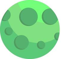 Green Moon With Craters On Surface Flat Icon vector