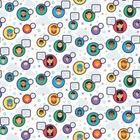 Diverse Community Icons Seamless Pattern vector