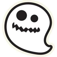 Halloween Stroked Creepy Ghost Sticker vector