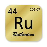 Ruthenium element isolated in white background photo