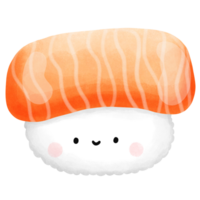 waterverf Japans voedsel, schattig sushi illustratie isoleren met achtergrond png