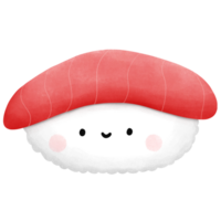 aguarela japonês comida, fofa Sushi ilustração isolar com fundo png