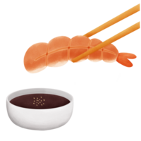 acuarela japonés alimento, linda Sushi ilustración aislar con antecedentes png