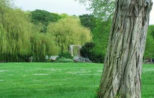 Low Angle View of Wardown Museum Public Park of Luton, England UK. Image Captured on May 10th, 2023 photo