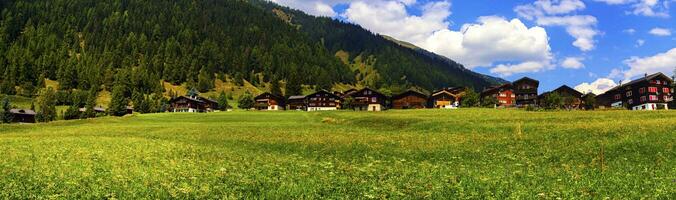 biel chalets en verano, berna cantón, Suiza foto