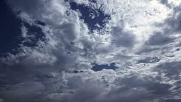 Puffy White Clouds Passing and Blue Sky Time Lapse video