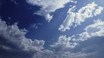 Puffy White Clouds and Blue Sky Time Lapse video