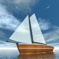 Sailboat - 3D render photo