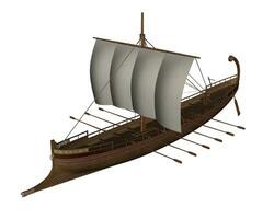 Ancient greek boat - 3D render photo