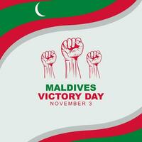 Maldives victory day is celebrated on 3 november, design poster with maldives flag. Vector illustration