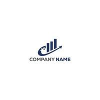 Financial home chart logo design vector