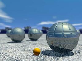 Outdoor petanque game - 3D render photo