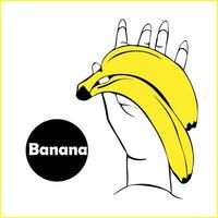 ilustraciones de hembra manos participación manojo de Fresco maduro amarillo bananas aislado en blanco antecedentes. tropical nutritivo frutas vector