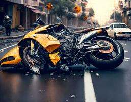 Motobike crash - Generative AI photo