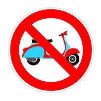 No moped or scooter forbidden sign, red prohibition symbol photo