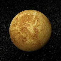 Venus planet and stars - 3D render photo