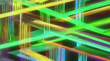 Abstract neon colors stripes background animation, Abstract moving lines background, Generative AI video