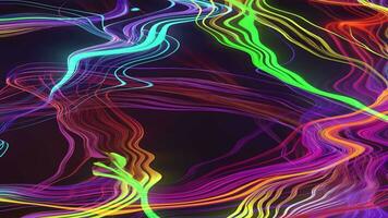 Abstract neon colors stripes background animation, Abstract moving lines background, Generative AI video