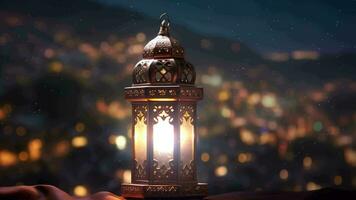 Ramadan lanterna sfondo ciclo continuo ,ai creato video