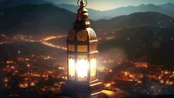 Ramadan lanterna sfondo ciclo continuo ,ai creato video