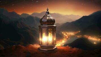 Ramadan lantaarn achtergrond lus ,ai gemaakt video