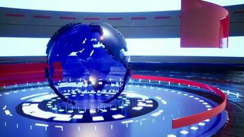 World Map background. news Studio Background for news report and breaking news on world live report video