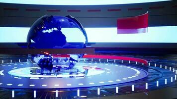 World Map background. news Studio Background for news report and breaking news on world live report video