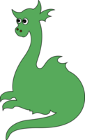 Green cartoon dragon for decoration and design. png