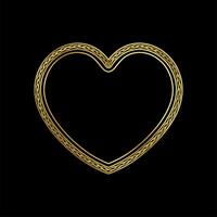 Frame Love Gold Ornament Shield Set vector