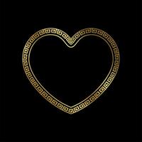 Frame Love Gold Ornament Shield Set vector