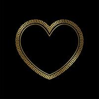 Frame Love Gold Ornament Shield Set vector