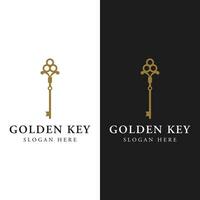 Retro luxury home or hotel or real estate key template logo with creative idea. vector