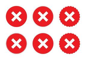 X cross icon vector set collection in flat style. Reject, decline, fail sign symbol