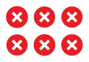 X cross icon vector set collection in flat style. Reject, decline, fail sign symbol