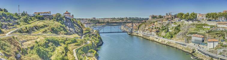 Panoramic view over Douro river near Porto during daytime photo