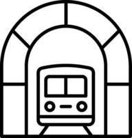 icono de vector de túnel