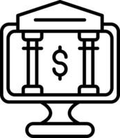 icono de vector de banca en línea