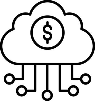 bancario nube datos vector icono