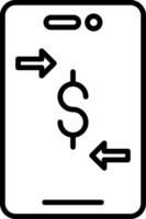 en línea dinero transferir vector icono