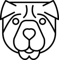 Shar pei vector icono