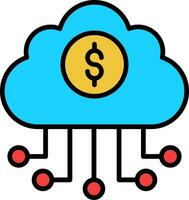 Banking Cloud Data Vector Icon