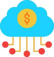 Banking Cloud Data Vector Icon