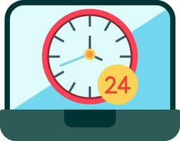 Icono de vector de 24 horas