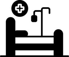 icono de vector de cama de hospital