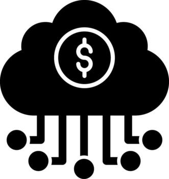bancario nube datos vector icono