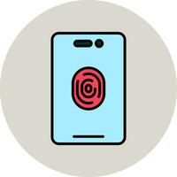 Mobile Fingerprint Vector Icon