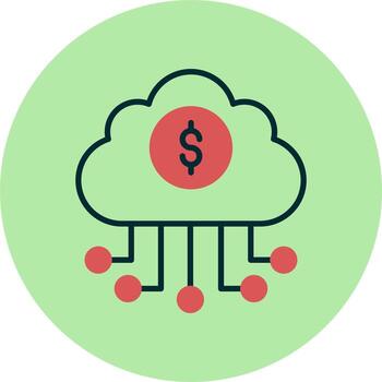 bancario nube datos vector icono