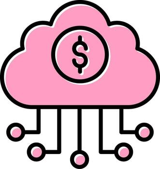 bancario nube datos vector icono