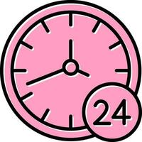 Icono de vector de 24 horas